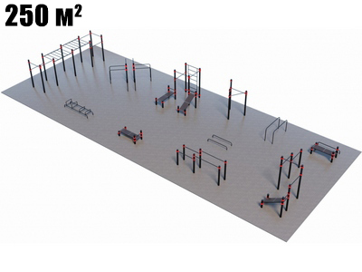 Проект Парковая площадка для Воркаут и ГТО 4-2 (25 х 10 м)